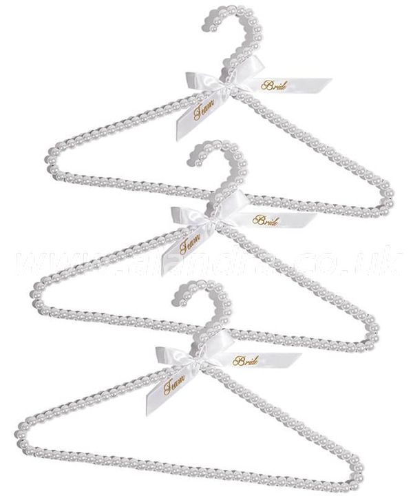 Set of 3 Team Bride Beaded Hangers